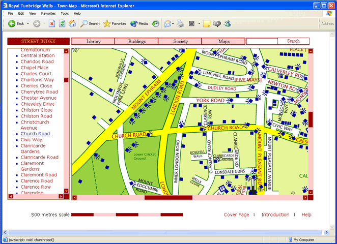 Tunbridge Wells Map 2006 - Church Road - screen example